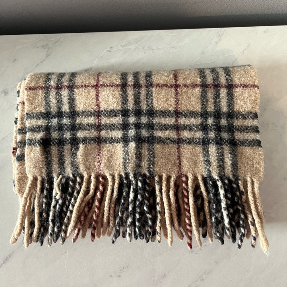 Vintage Burberry merino angora cashmere Nova check scarf - Picture 4 of 5